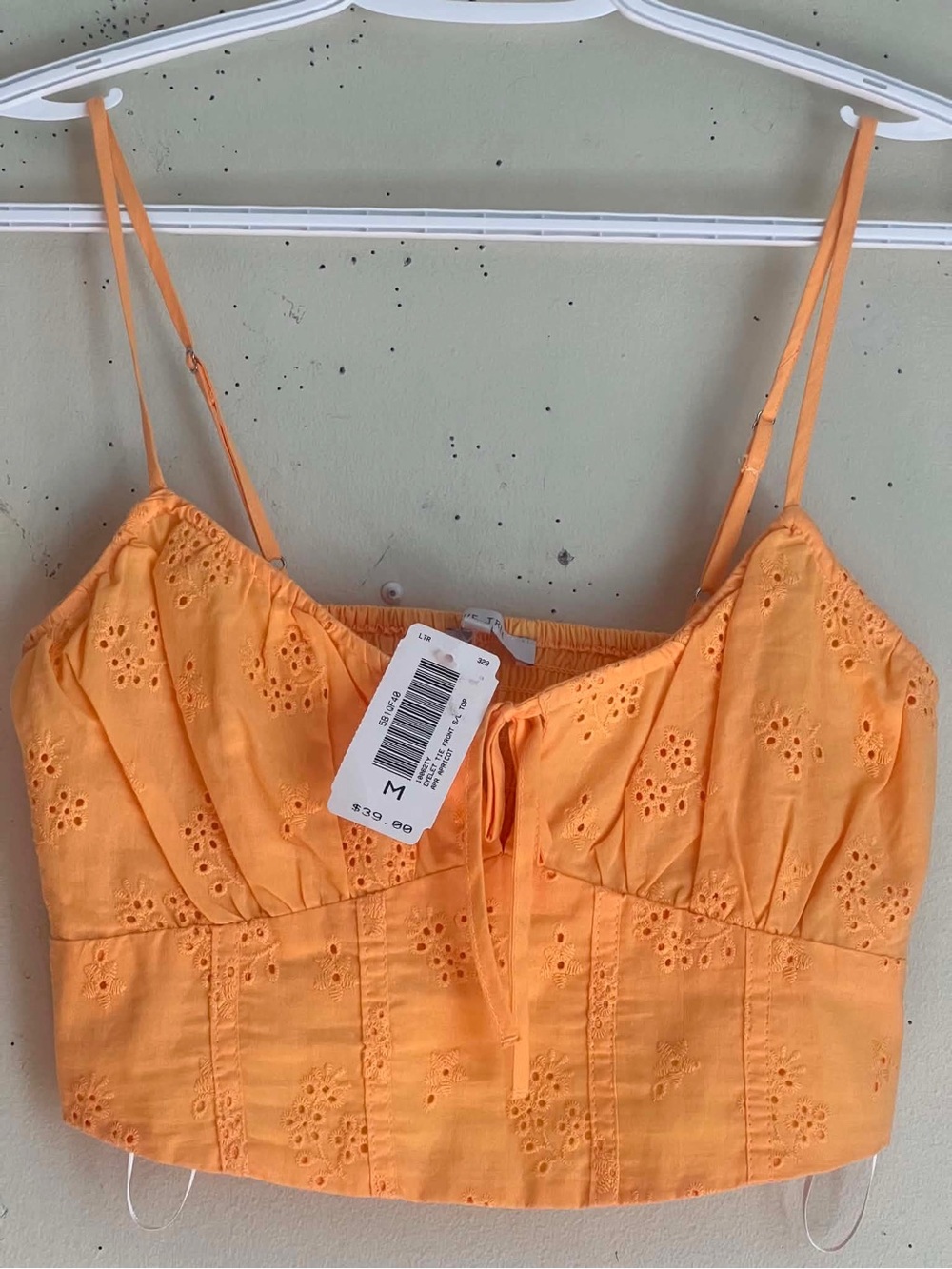 Love Tree Orange Eyelet Crop Cami